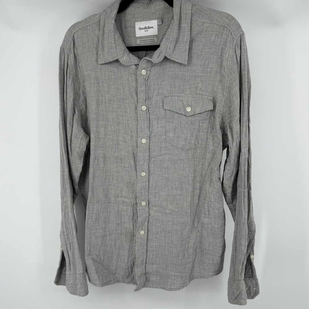 Goodfellow & Co Men's Casual Gray Button Down Shirt